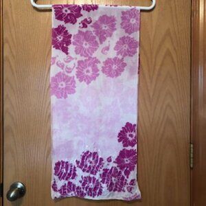 3/$15 Vintage Zazou Rayon Oblong Purple Lilac Floral Sequins Scarf India